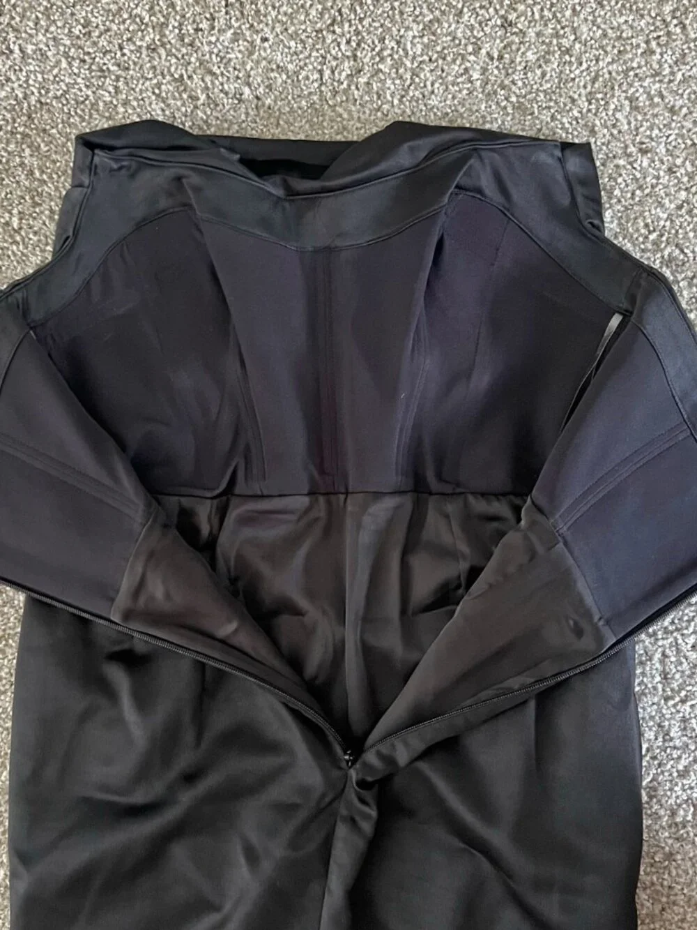 House of CB Adrienne Black Satin Strapless Corset Maxi Dress Formal Sexy Size L - Picture 6 of 10